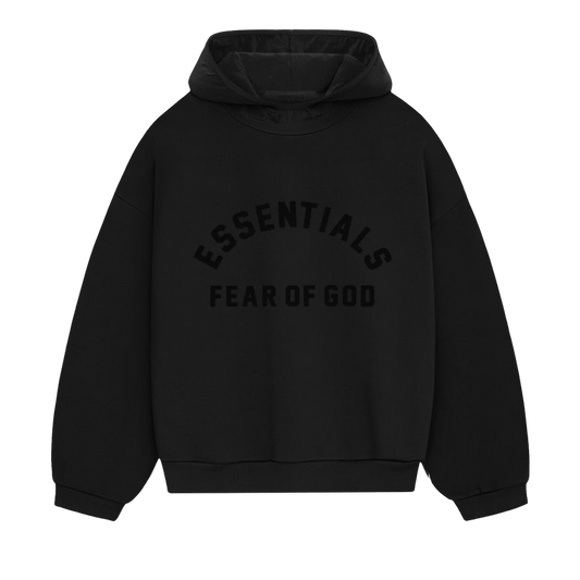 Fear of God Essentials Nylon Fleece Hoodie 'Jet Black'