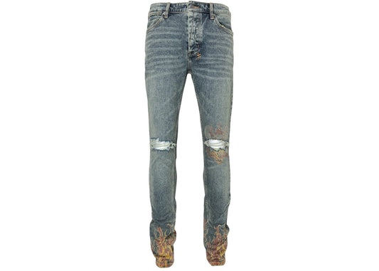 Ksubi Van Winkle Stage Dive Trashed Denim Blue