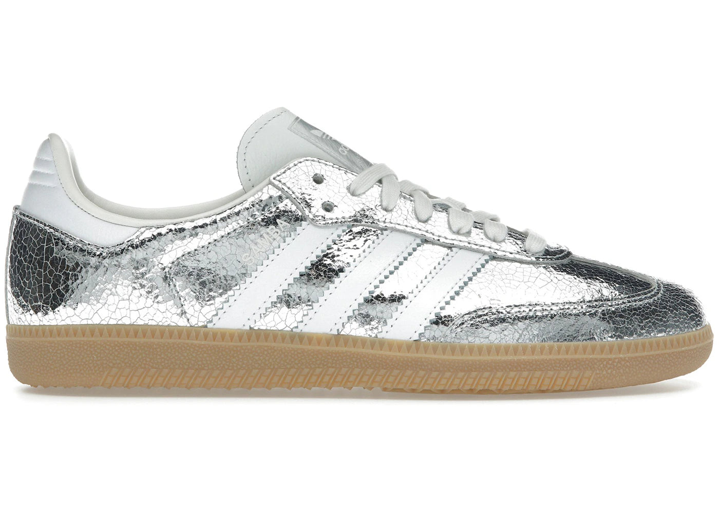 adidas Samba OG Silver Metallic Cracked Leather (Women's)