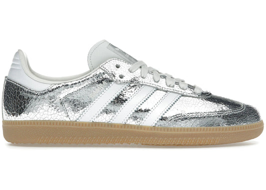 adidas Samba OG Silver Metallic Cracked Leather (Women's)