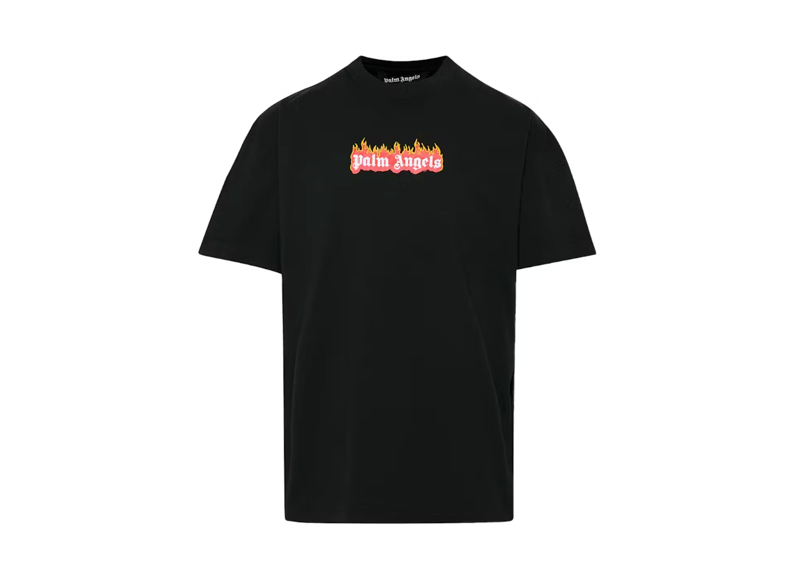Palm Angels Burning Logo T-Shirt 'Black / White'