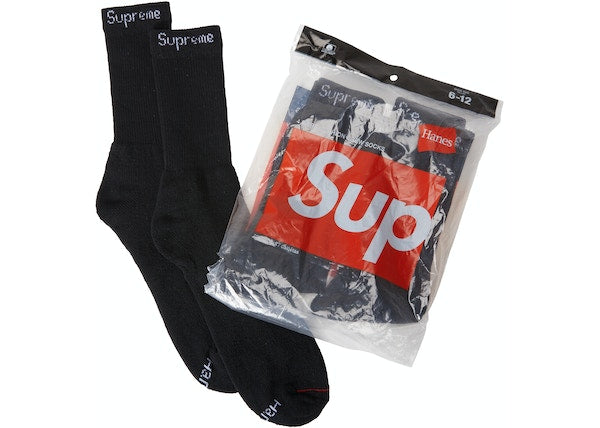 Supreme Hanes Socks (Individual Pair) Black