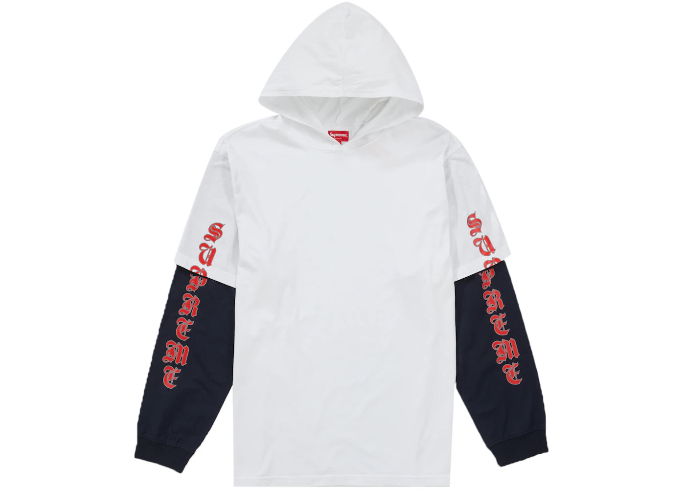 Supreme Layered Hooded L/S Top White