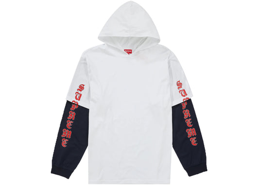 Supreme Layered Hooded L/S Top White