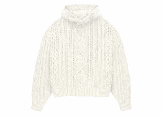 Fear of God Essentials Cable Knit Hoodie Cloud Dancer