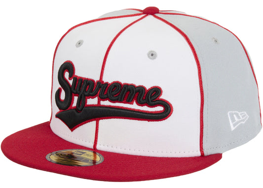 Supreme x New Era Piping Script Logo Cap Grey