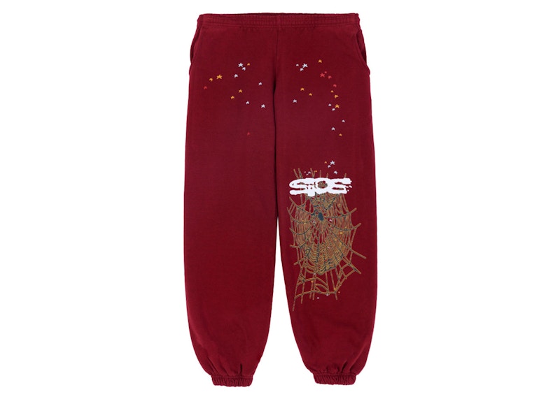 Sp5der Logo Sweatpant Maroon