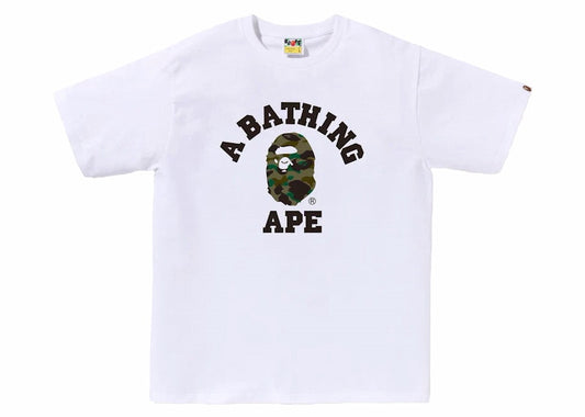 BAPE 1st Camo College Tee White/Green