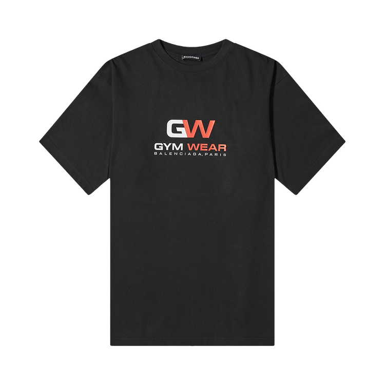 Balenciaga Gym Wear Logo Tee 'Black'