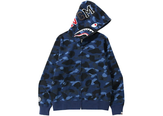 BAPE Color Camo Shark Full Zip Hoodie (SS22) Navy