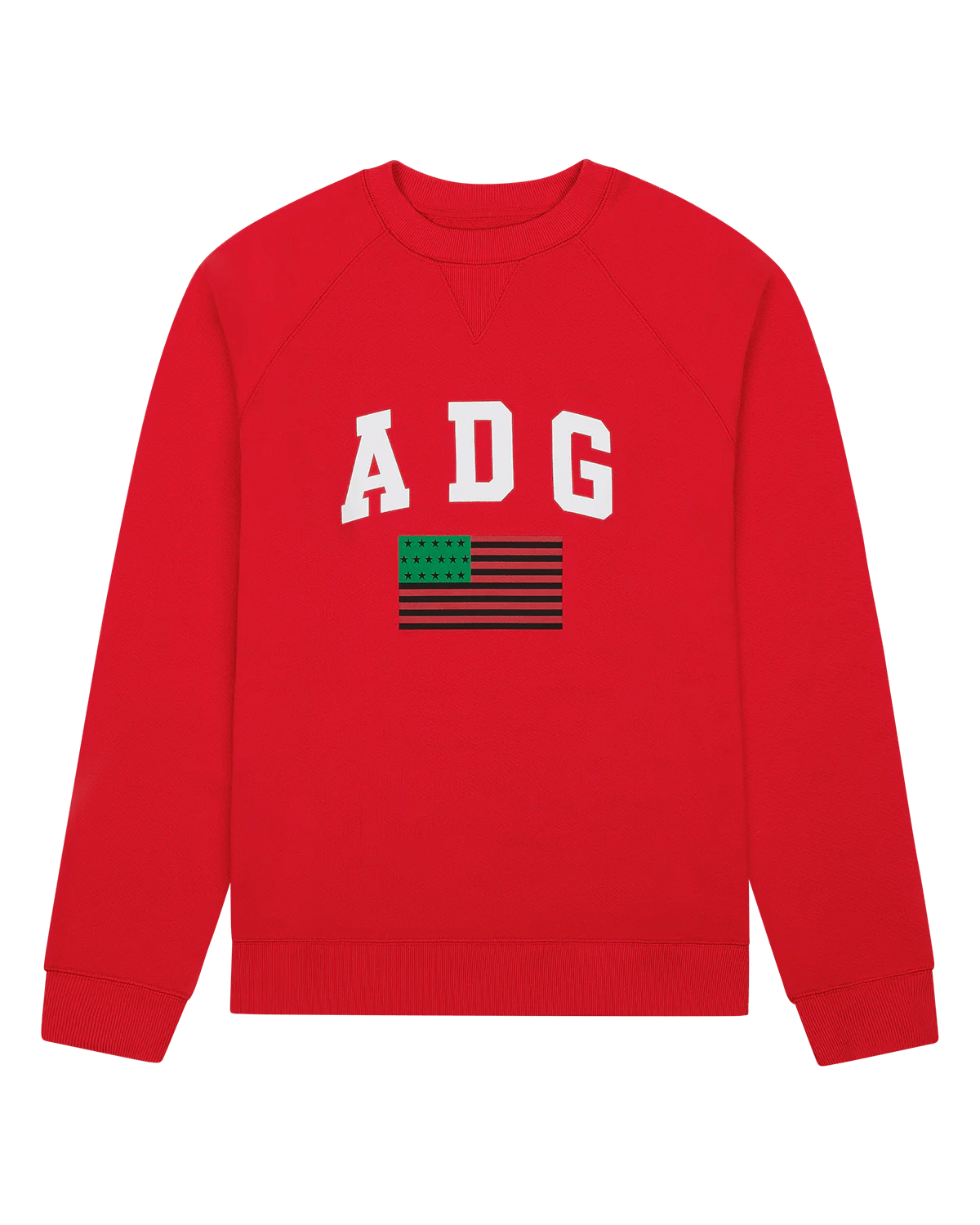 ADG Pan African American Flag Crewneck Red