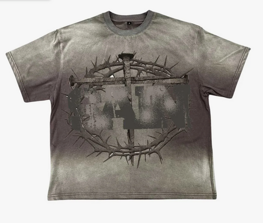 Saint Vanity Grey Cross Tee