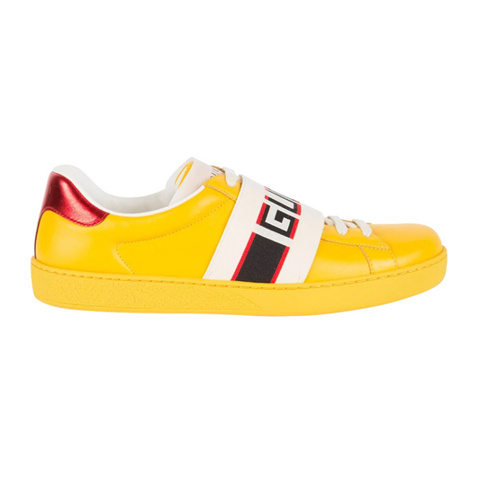 Gucci Ace Stripe Leather "Yellow"